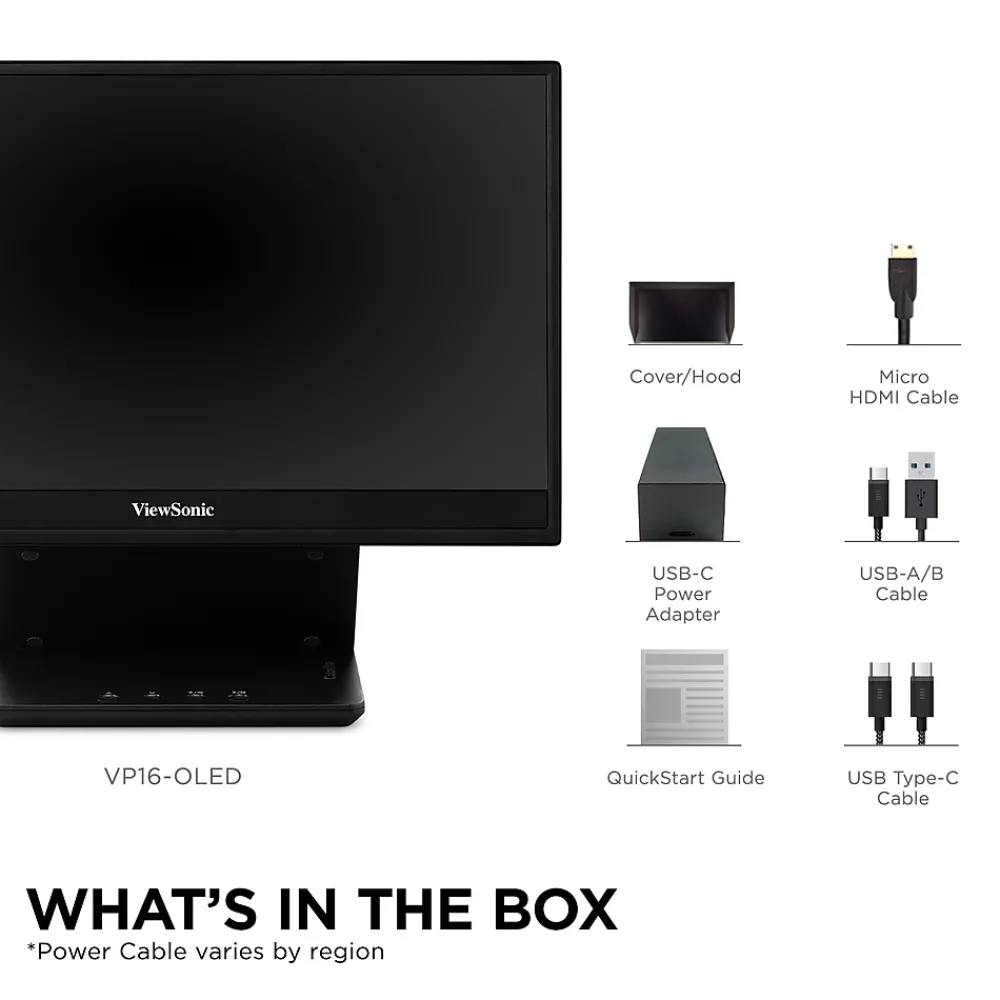 ViewSonic 16" 60Hz LED Monitor, Black (VP16-OLED)