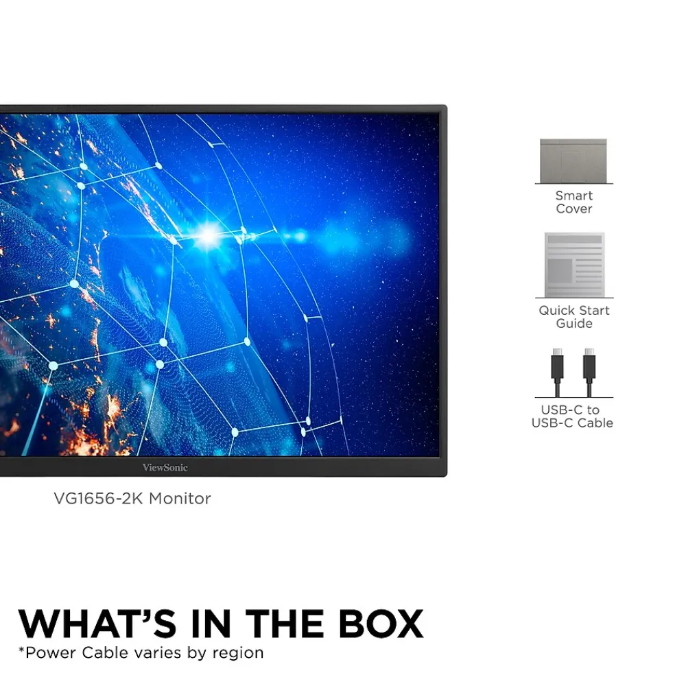 Online ViewSonic 16" 60Hz LED Monitor, Black (VG1656-2K)