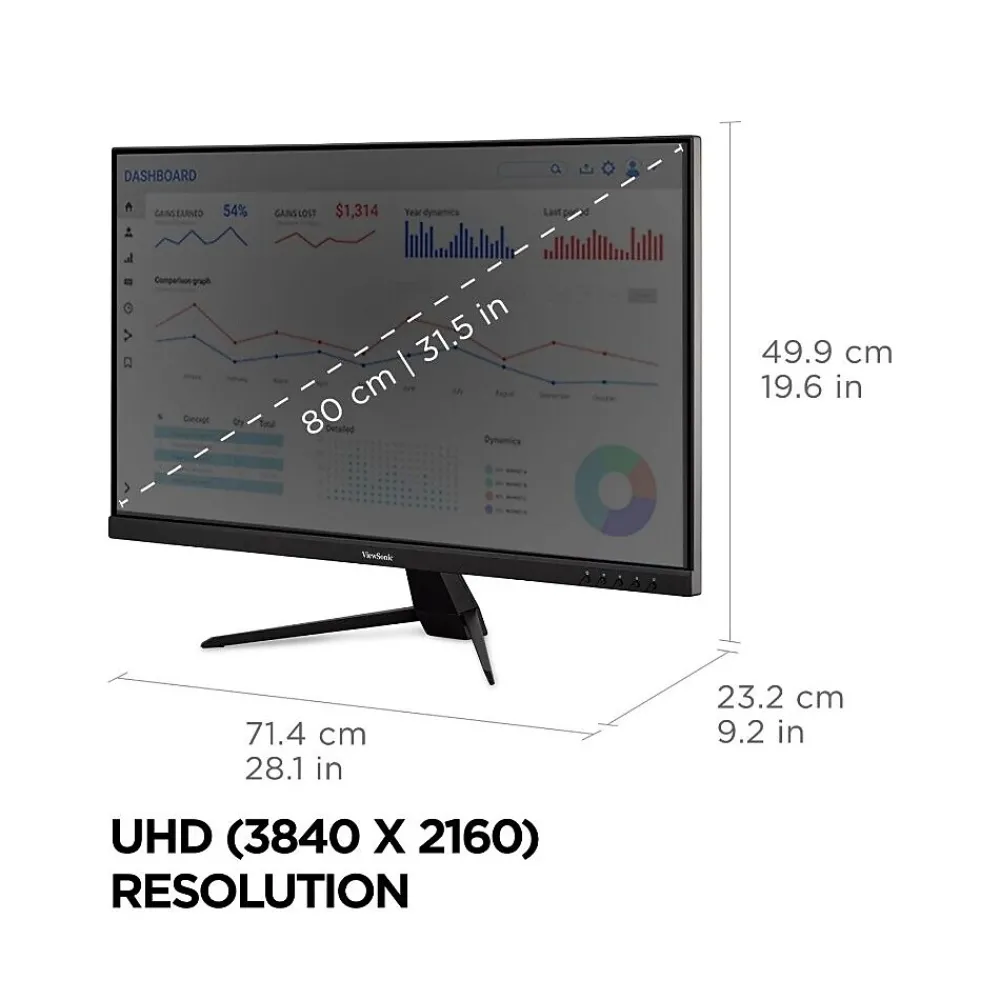 Discount ViewSonic 32" 4K Ultra HD 60Hz LED Monitor, Black (VX3267U-4K)