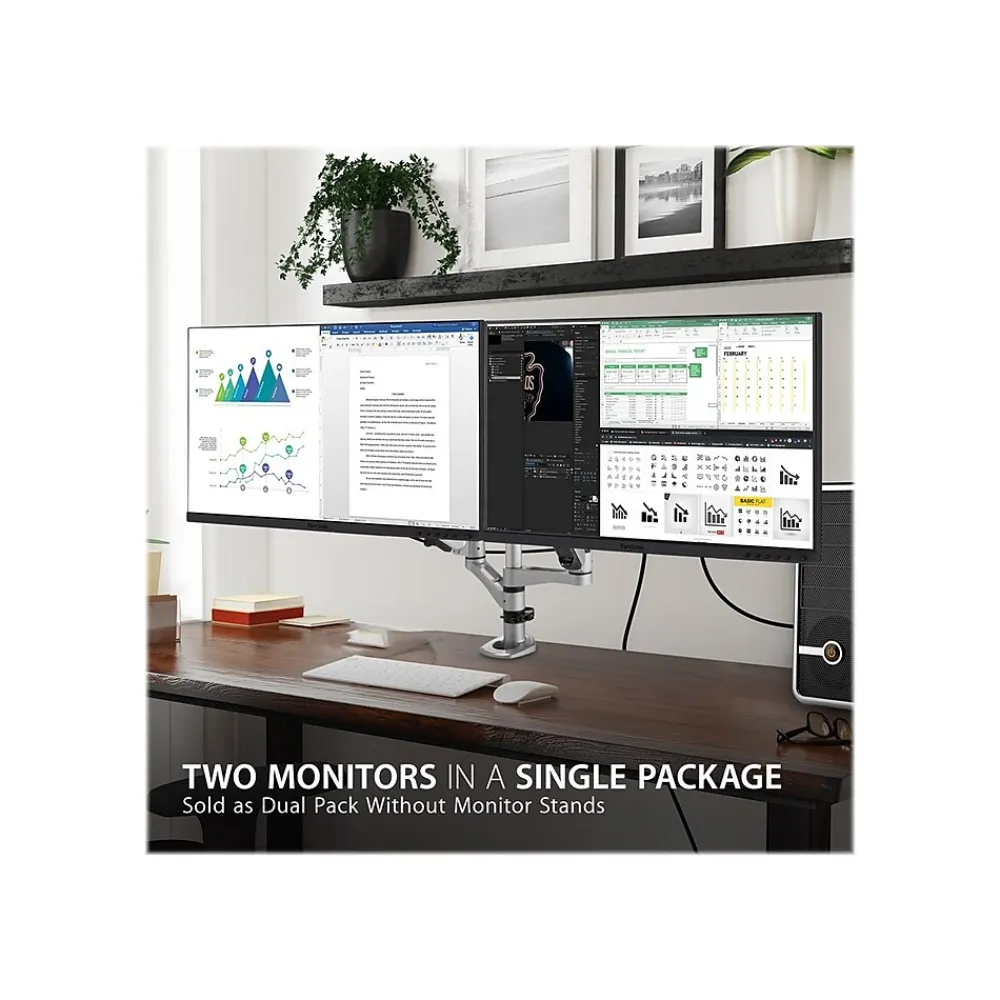 ViewSonic Dual Pack Head-Only 24" 60 Hz LED Monitor, Black (VG2455_56A_H2)