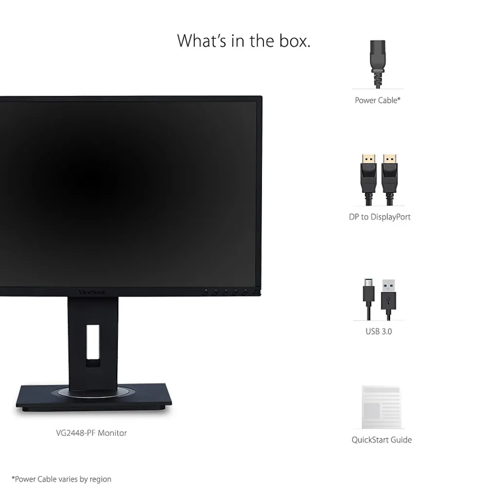 Outlet ViewSonic Ergonomic 24" 60Hz LCD Monitor, Black (VG2448-PF)