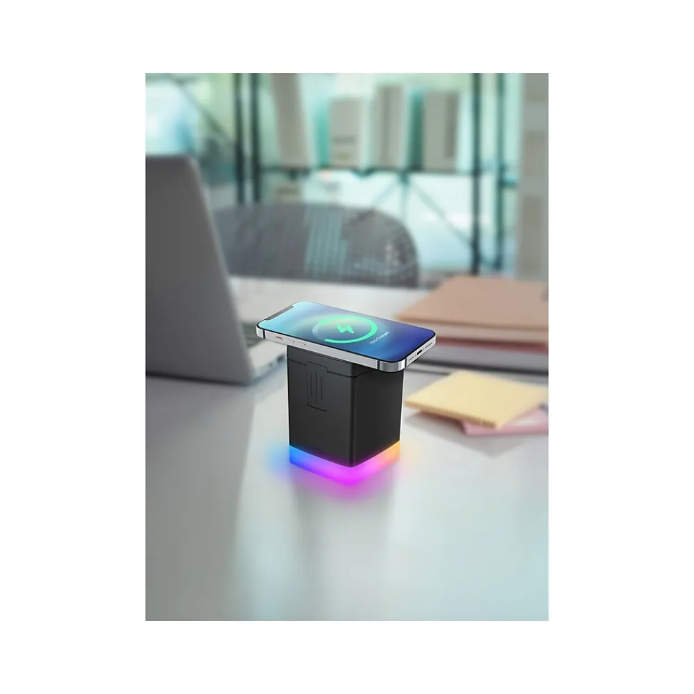 Magnetic 3-in-1 Wireless Charging Stand, USB-C, Black (PWR5003-BLK-T35-12)<Vivitar Online