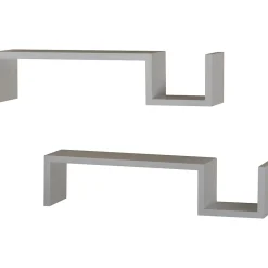 Shelving*V-Light MDF Wall-Mounted Shelf, 21.5", White, 2/Pack (VW161008W)