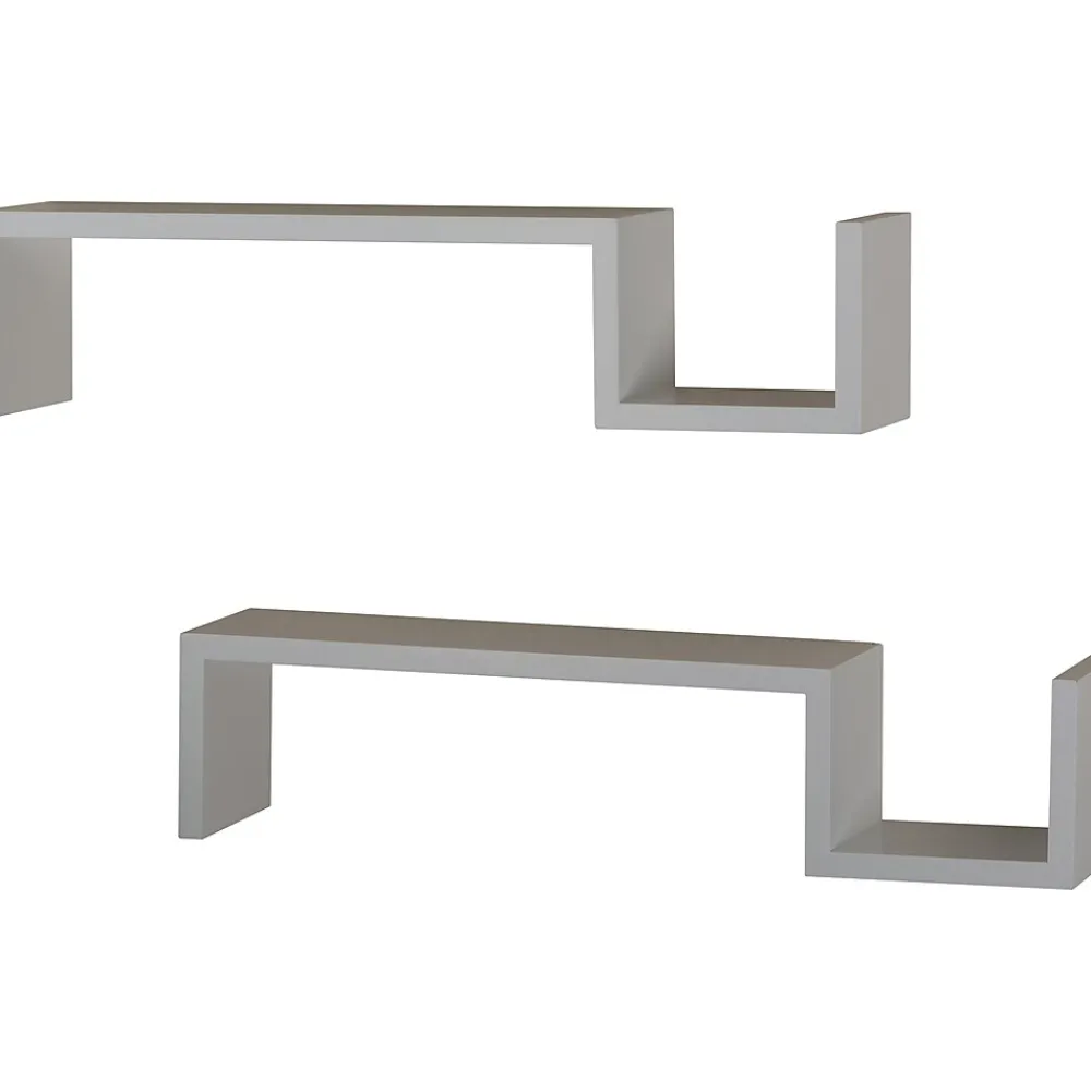 Shelving*V-Light MDF Wall-Mounted Shelf, 21.5", White, 2/Pack (VW161008W)