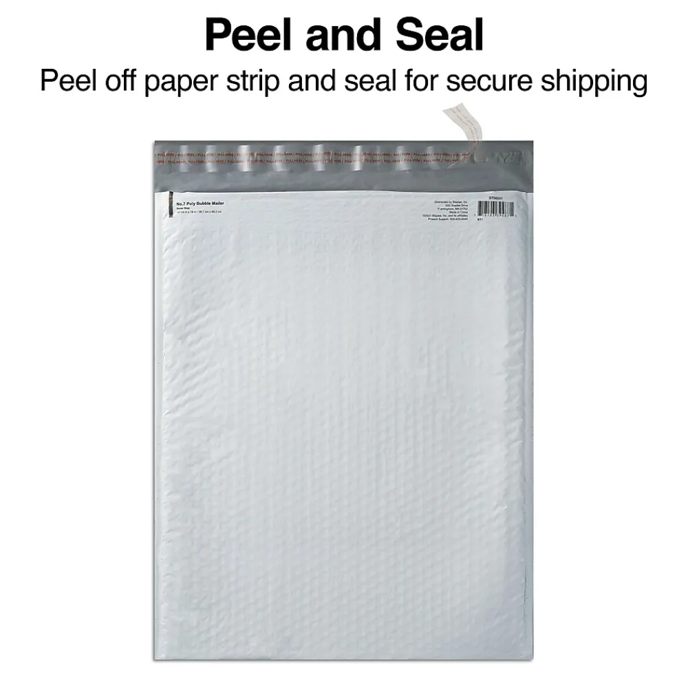 Best Staples 14.25"W x 19"L Self-Sealing Bubble Mailer, #00 (56541)