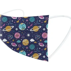 WeCare Disposable Face Masks, Kids, Assorted Planets Print, 50/Pack (WMN100129)