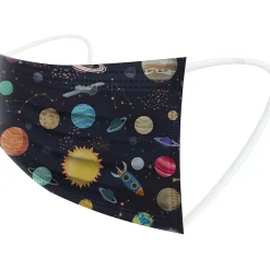 WeCare Disposable Face Masks, Kids, Assorted Planets Print, 50/Pack (WMN100129)
