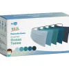 WeCare Disposable Face Masks, Kids, Assorted Ocean Tones, 50/Pack (WMN100136)