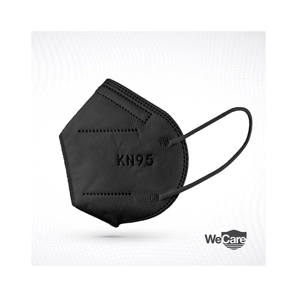 WeCare Disposable KN95 Face Mask, Adult, Black, 20 Masks/Box, 50 Boxes/Pack (TBN202937)