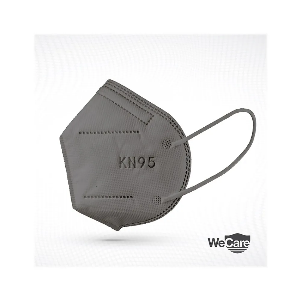 Disposable KN95 Face Mask, Adult, Dark Gray, 20/Pack (WCKN100)<WeCare Best