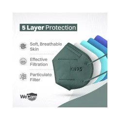 WeCare Disposable KN95 Face Mask, Adult, Dark Green, 20 Masks/Box, 3 Boxes/Pack (TBN203227)
