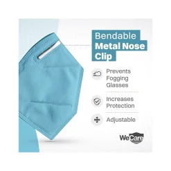 Disposable KN95 Face Mask, Adult, Blue, 20 Masks/Box, 3 Boxes/Pack (TBN203225)<WeCare Best