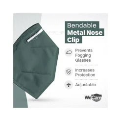 Disposable KN95 Face Mask, Adult, Dark Green, 20 Masks/Box, 50 Boxes/Pack (TBN203232)<WeCare Sale