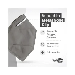 Disposable KN95 Face Mask, Adult, Dark Gray, 20 Masks/Box, 3 Boxes/Pack (TBN203226)<WeCare Hot