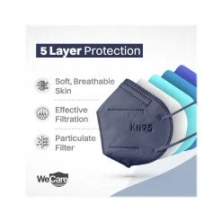 WeCare Disposable KN95 Face Mask, Adult, Navy, 20/Pack (WCKN106)