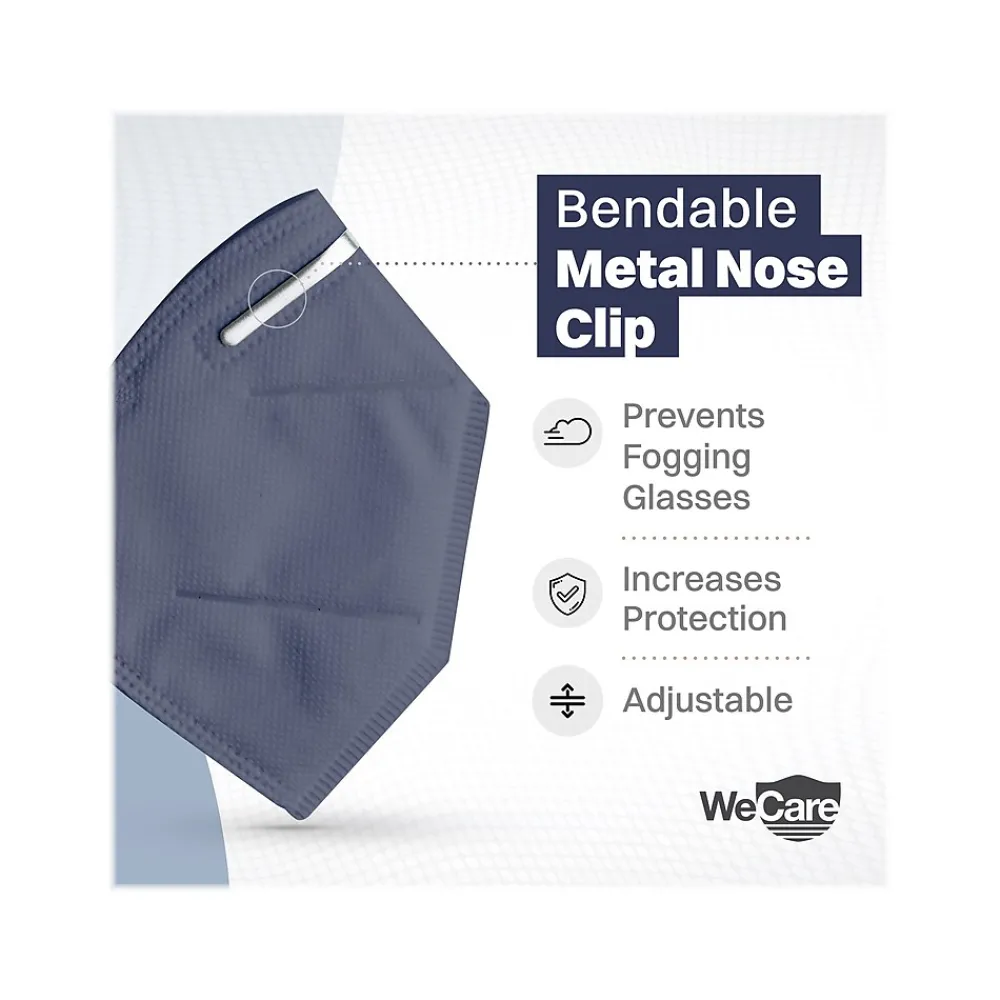 Disposable KN95 Face Mask, Adult, Navy, 20 Masks/Box, 50 Boxes/Pack (TBN203233)<WeCare