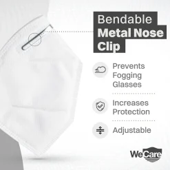 KN95 Disposable Face Mask, Adult, White, 20 Masks/Box, 3 Boxes/Pack (TBN202718)<WeCare