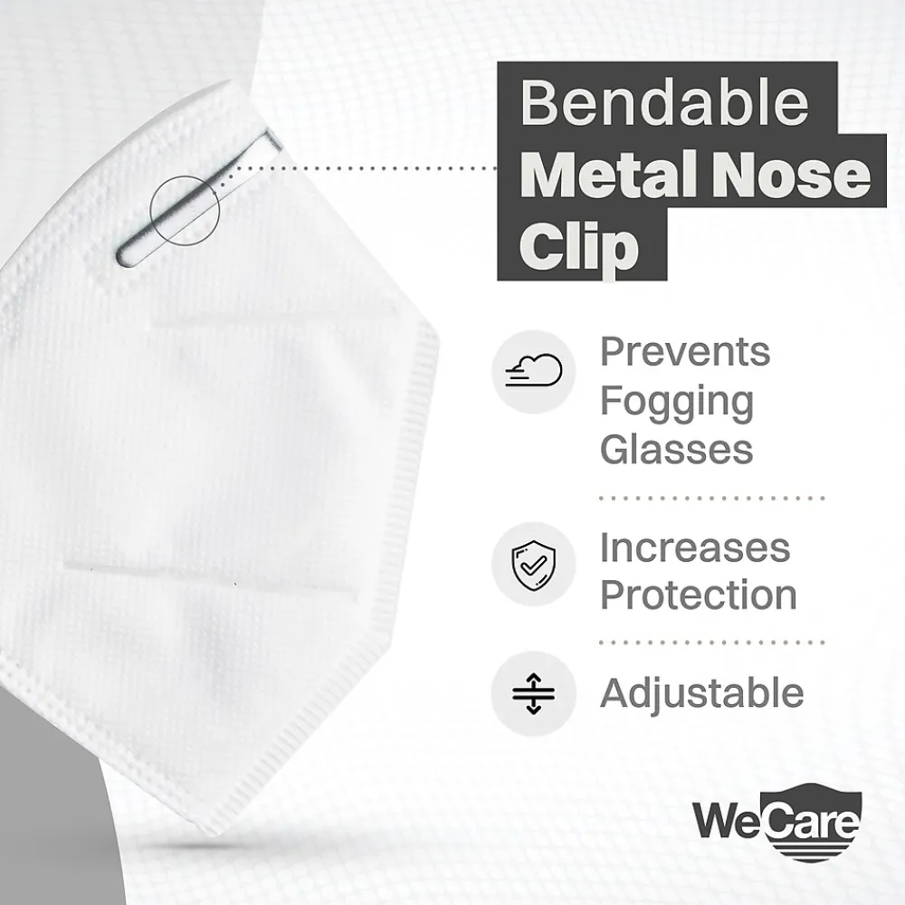 KN95 Disposable Face Mask, Adult, White, 20 Masks/Box, 3 Boxes/Pack (TBN202718)<WeCare