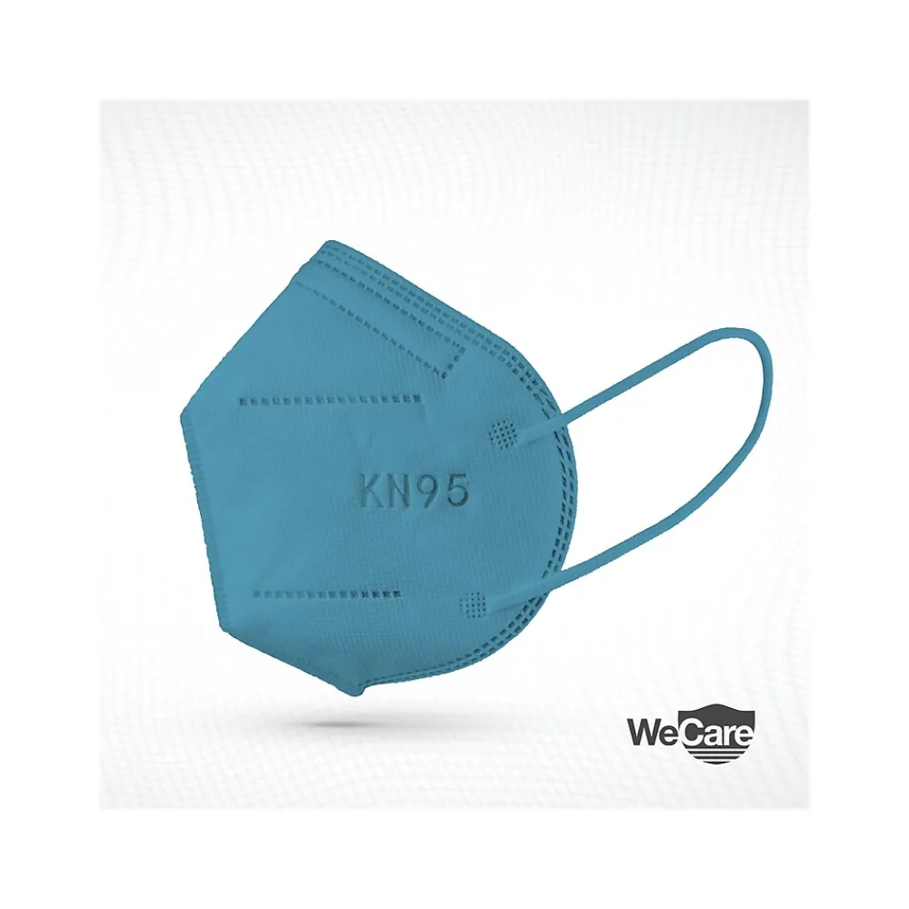 WeCare Ocean Tones Disposable KN95 Fabric Face Masks, One Size, Assorted Colors, 20/Pack (WMN100123)