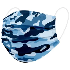 WeCare 3-ply Disposable Face Mask, Individually Wrapped, Adult, Blue Camo, 50/Box (WMN100071)