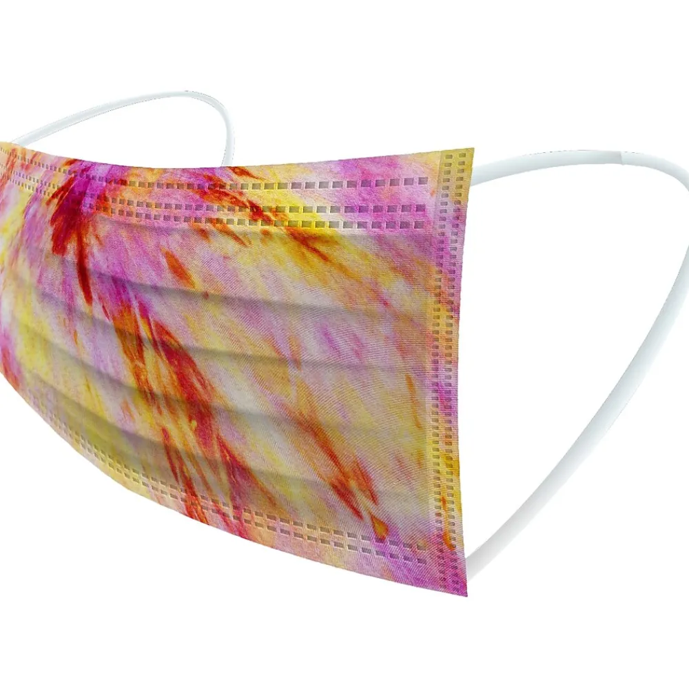 WeCare 3-ply Disposable Face Masks, Individually Wrapped, Adult, Assorted Colors, 50/Box (WMN100060)