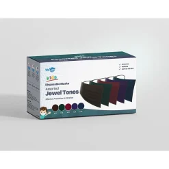WeCare 3-ply Disposable Face Mask, Kids, Assorted Jewel Tones, 50/Box (WMN100095)