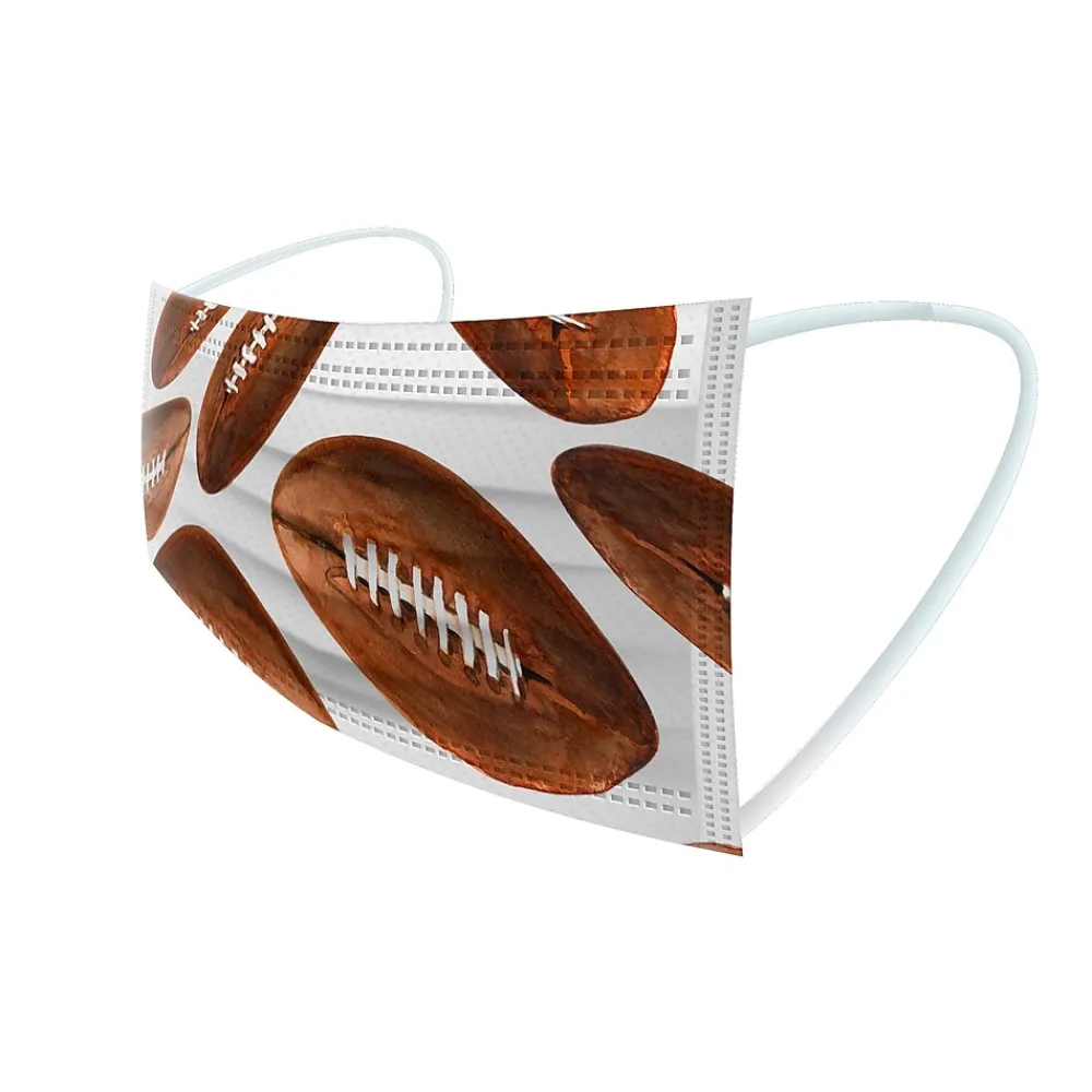 WeCare 3-ply Disposable Face Masks, Kids, Assorted Sports Designs, 50/Pack (WMN100080)
