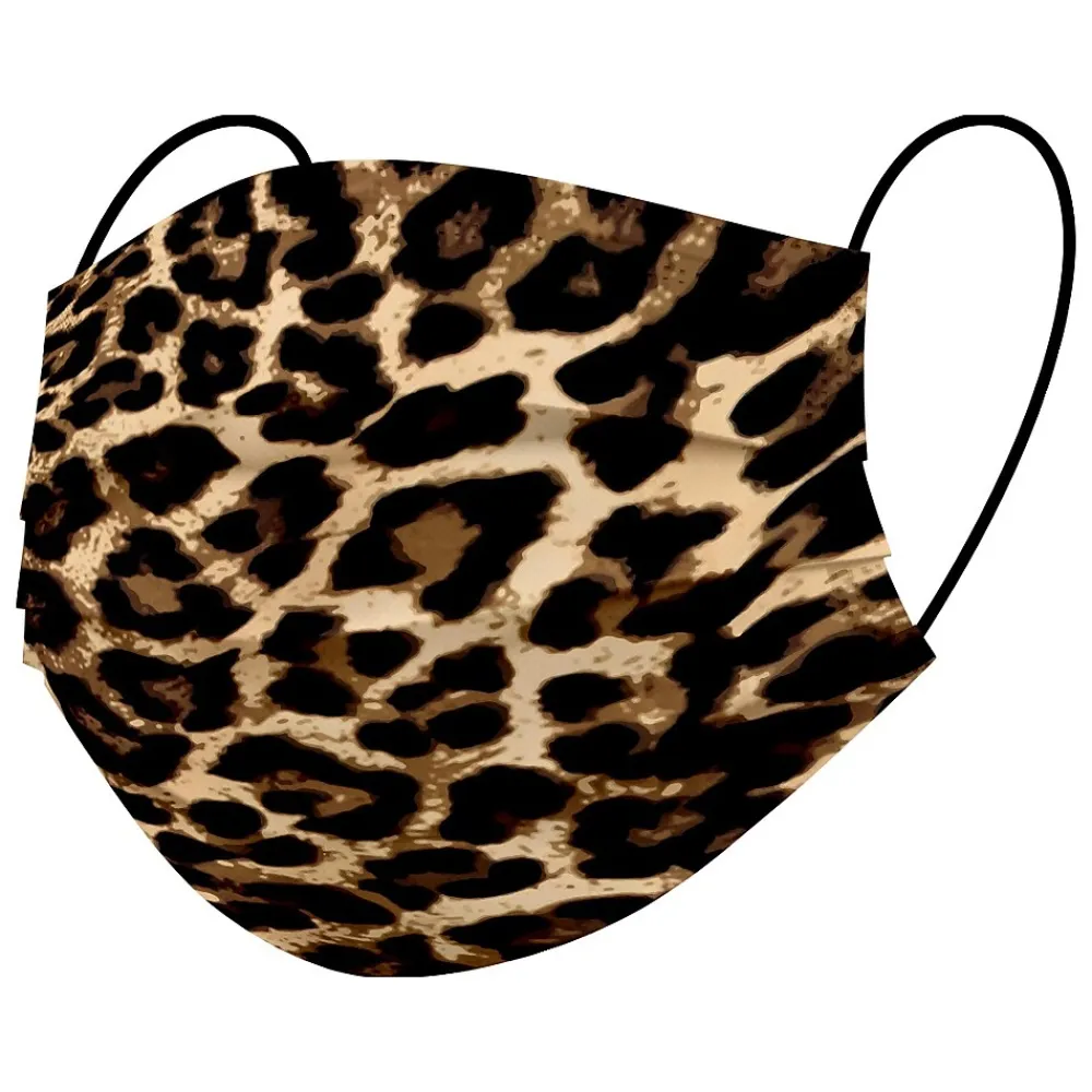 WeCare 3-ply Disposable Face Mask, Adult, Leopard, 50/Pack (WMN100072)