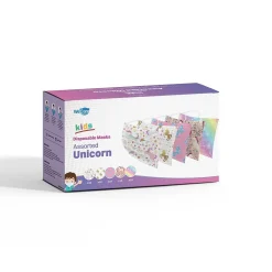 WeCare 3-ply Disposable Face Masks, Kids, Assorted Unicorn Designs, 50/Box (WMN100117)