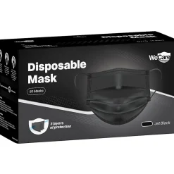 WeCare 3-ply Disposable Face Mask, Adult, Jet Black, 50/Box (WMN100120)