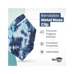 WeCare Tie Dye Disposable KN95 Fabric Face Masks, One Size, Assorted Colors, 20/Pack, 50 Packs/Carton (TBN203263)