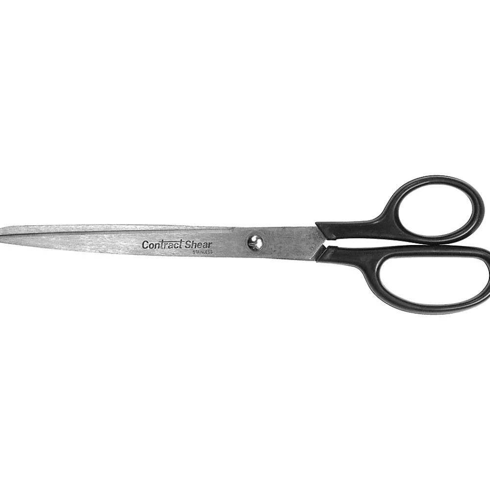 Scissors|Westcott Contract Shear 9" Straight Stainless Steel Scissors, Pointed Tip, Black Handle, Pack of 6 (ACM10573-6)