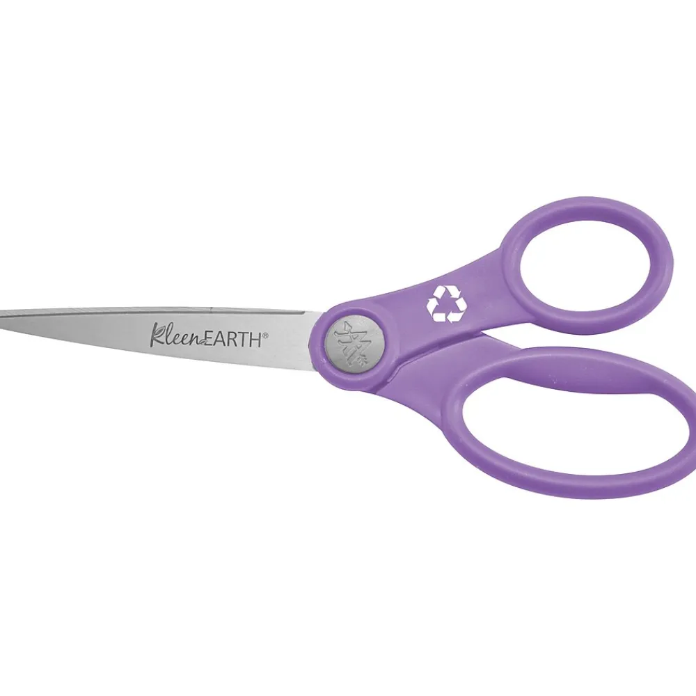 Scissors|Westcott KleenEarth 8" Stainless Steel Standard Scissors, Assorted Colors, 2/Pack (14882)