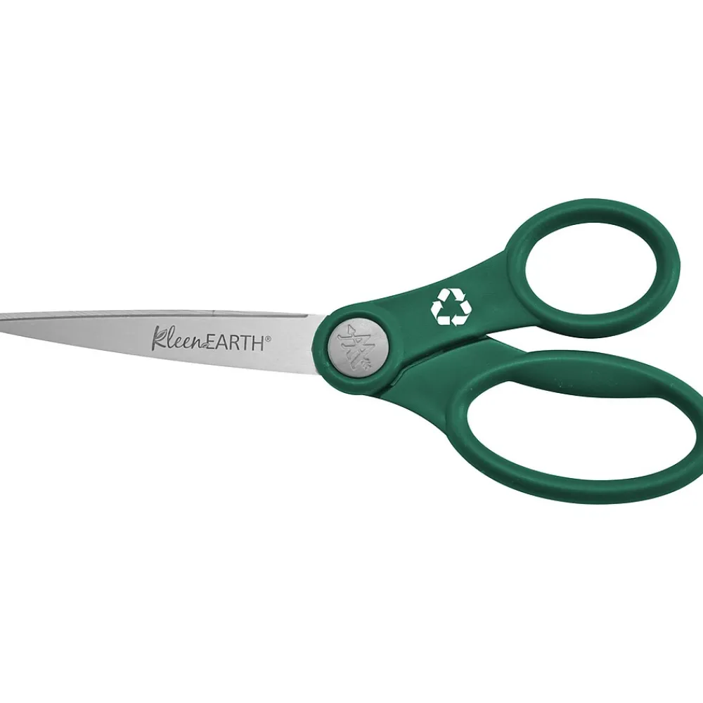 Scissors|Westcott KleenEarth 8" Stainless Steel Standard Scissors, Assorted Colors, 2/Pack (14882)