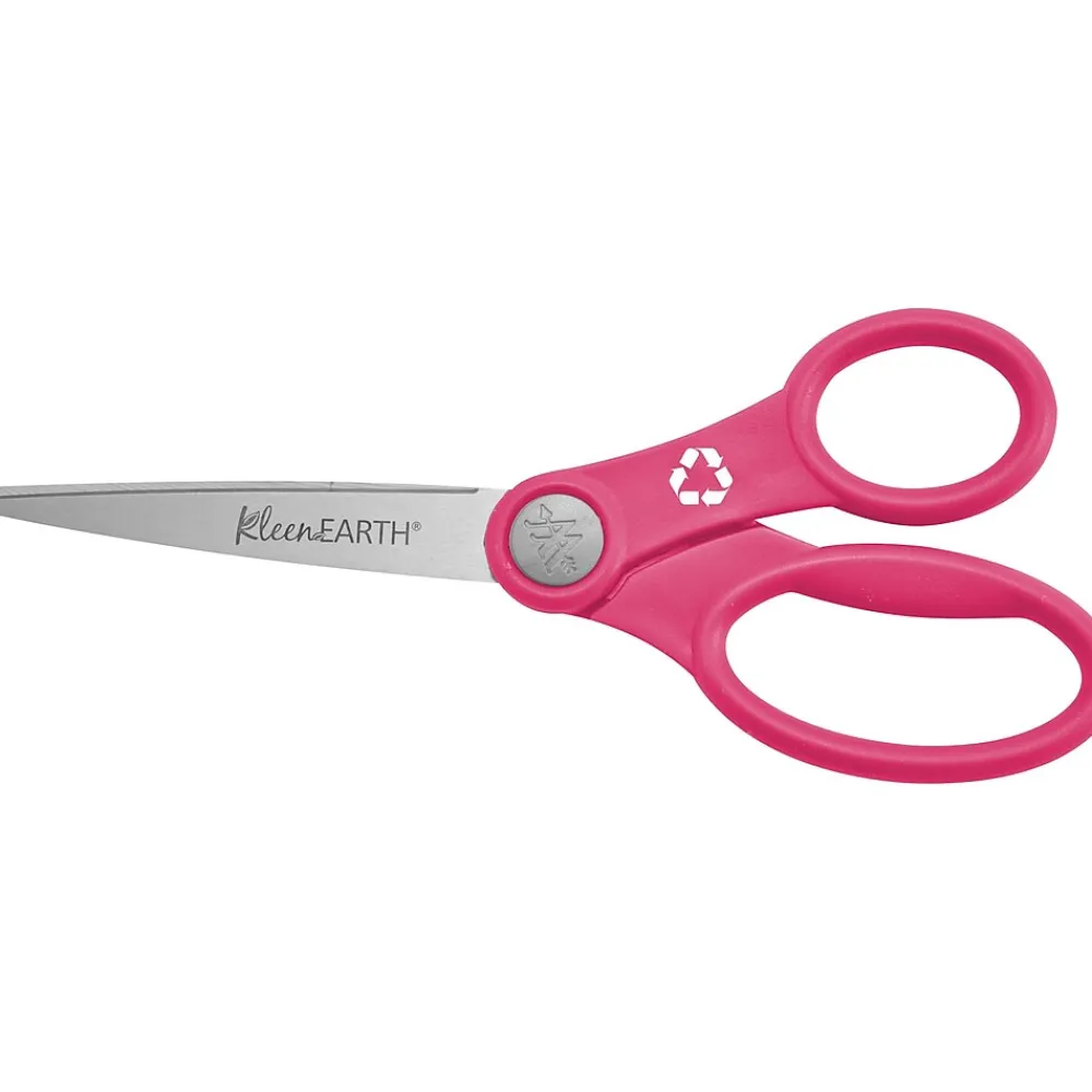 Scissors|Westcott KleenEarth 8" Stainless Steel Standard Scissors, Assorted Colors, 2/Pack (14882)