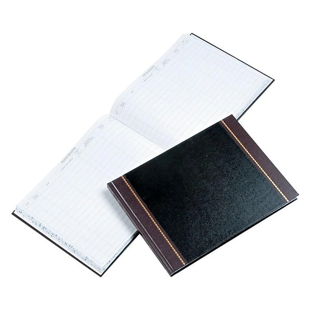 Accounting & Record Journals*Wilson Jones Visitor Book, 10 Columns, 12.25" x 9.5", Black, 208 Sheets/Book (S491)