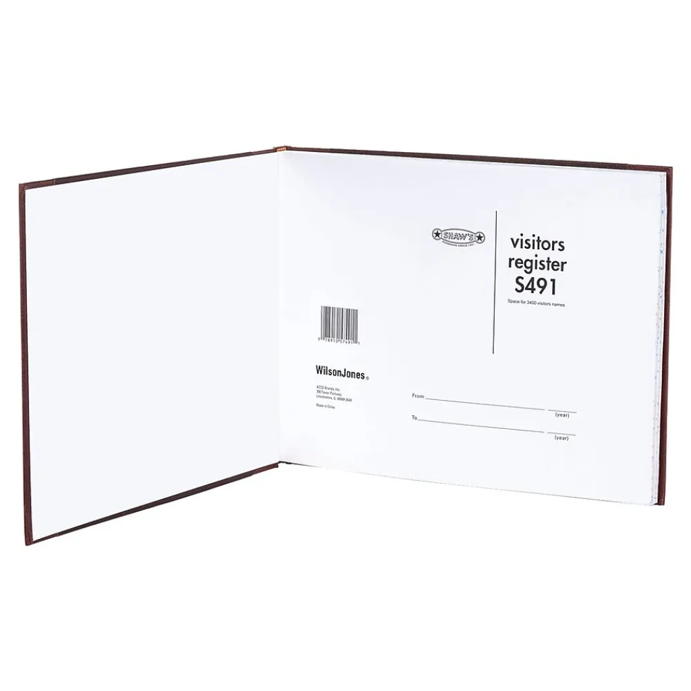 Accounting & Record Journals*Wilson Jones Visitor Book, 10 Columns, 12.25" x 9.5", Black, 208 Sheets/Book (S491)