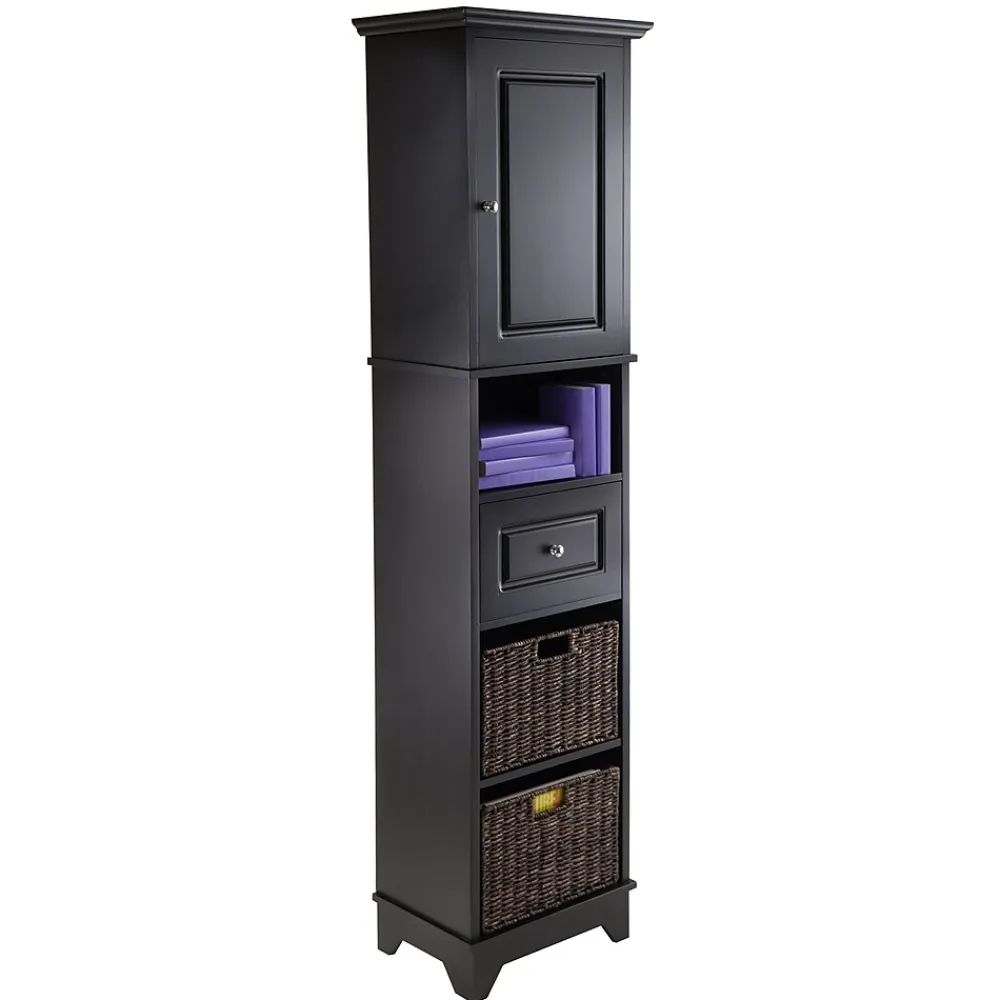Storage Cabinets*Winsome 20618 Cabinet with Baskets, Black