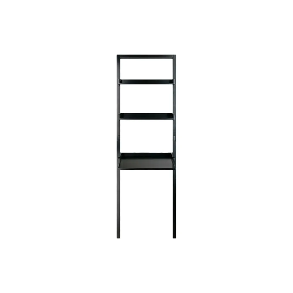 Bookcases*Winsome Bellamy 3-Shelf 69"H Leaning Bookcase, Black (29323)