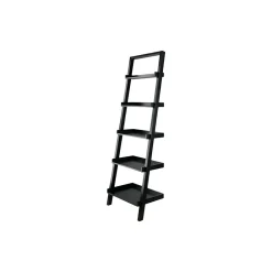 Bookcases*Winsome Bellamy 5-Shelf 69"H Leaning Bookcase, Black (29553)