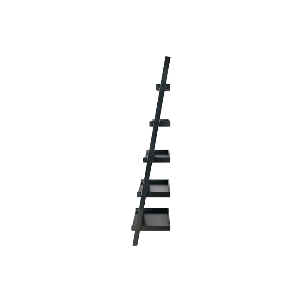 Bookcases*Winsome Bellamy 5-Shelf 69"H Leaning Bookcase, Black (29553)