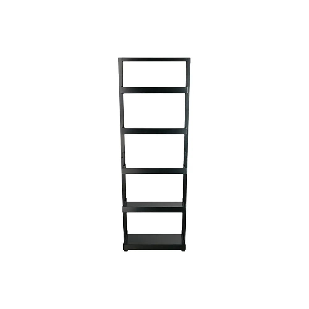 Bookcases*Winsome Bellamy 5-Shelf 69"H Leaning Bookcase, Black (29553)