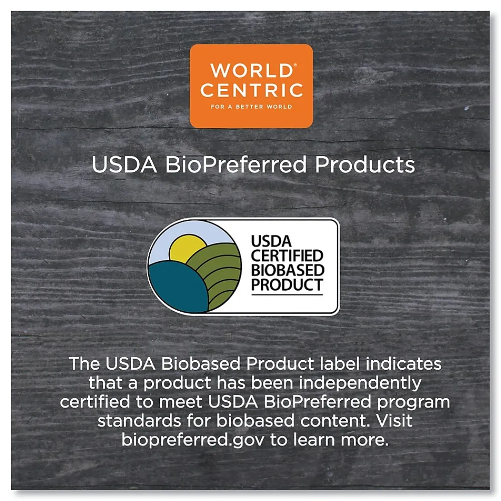 World Centric Fiber Trays, PLA Lined, PFAS Free, 1-Compartment, 18 x 14 x 1, Natural, 100/Carton