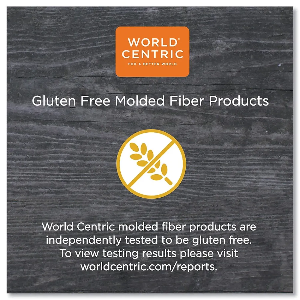 World Centric Fiber Trays, PLA Lined, PFAS Free, 1-Compartment, 18 x 14 x 1, Natural, 100/Carton