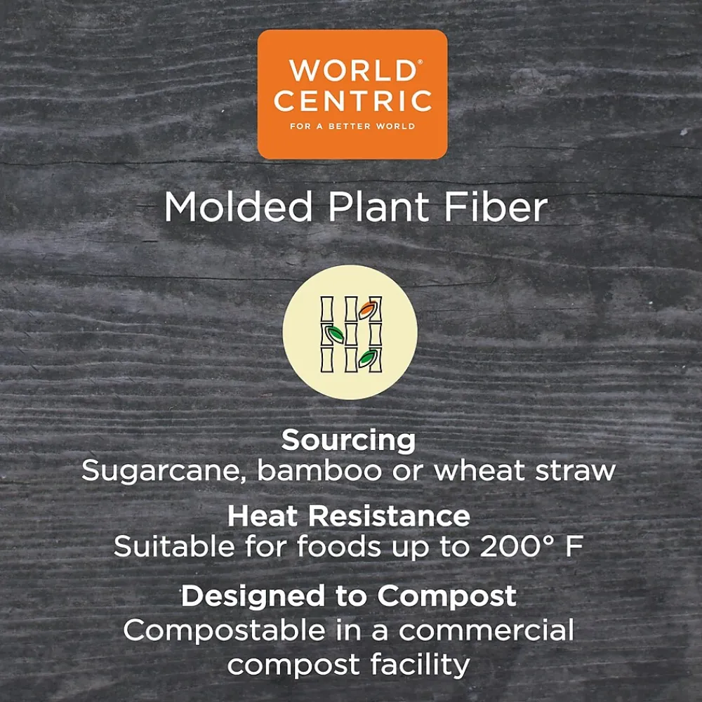 World Centric Fiber Trays, PLA Lined, PFAS Free, 9.1 x 7.1 x 0.7, Natural, 500/Carton