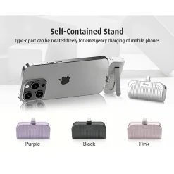 USB-C Power Bank, 5000 mAh, Purple (WED02)<Worryfree Gadgets Clearance