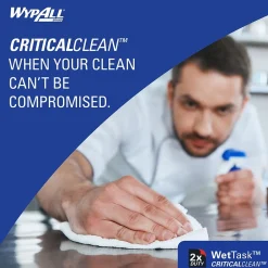 CriticalClean WetTask Fabric Cleaning Wipers, 12.5