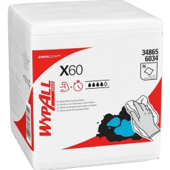 GeneralClean X60 Nylon Cleaning Wipers, 12" x 12.5", White, 76 Wipers/Box, 12/Carton (34865)<WypAll Online