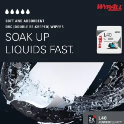 PowerClean L40 Cellulose Cleaning Wipers, 12