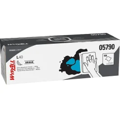 PowerClean L40 Cellulose Cleaning Wipers, 9.8" x 16.4", White, 100 Wipers/Box, 9/Carton (05790)<WypAll Discount